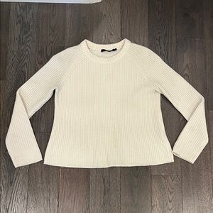 Jenni Kayne cashmere Cream Women's fisherman Sweater